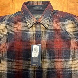 New with tags Pendleton Lodge shirt. Size large tall.